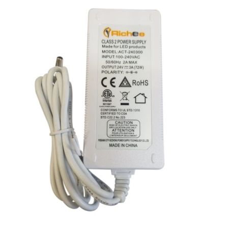72W 24V Class 2 UL LED Adapter-RCH