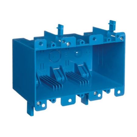 30pcs Blue Triple Gang Plastic Remodel Electrical Box, ETL Listed