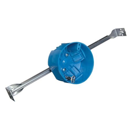 50pcs Blue Round Plastic Electrical Box With Bar Hanger, ETL Listed