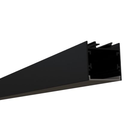 1-1/2" Square Surface Black Lens LED Channel 10ft-ALB