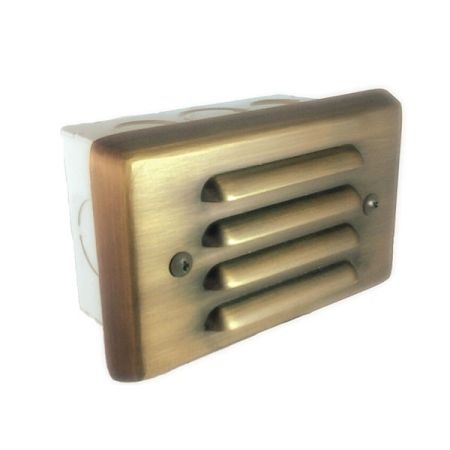 4" Louver Cast Brass Cover LED Step Light 372B w/ Box-CL