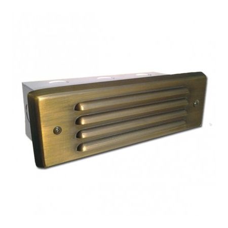 8" Louver Cast Brass Cover LED Step Light 374B w/ Box-CL