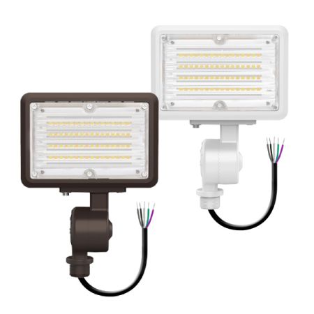 15W Tri-Color Knuckle Mount LED Flood Light w/ Integrated Photocell-ENV
