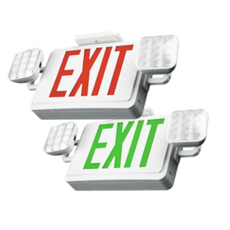 3.5W Red/Green LED Combo Emergency Exit Sign w/ Battery Back up-POR