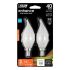 3.3W Frosted Flame Tip Candelabra 2 Pack 2700K-FT