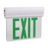 White Single Face Edge Lit Glass Exit Sign w/ Battery Back up