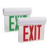 White Single Face Edge Lit Glass Exit Sign w/ Battery Back up