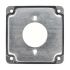 100pcs Industrial  Cover: Square, 2 Gangs, 1/2 in Dp, 4 in Wd, 4 in Lg, Single Receptacle, Screws