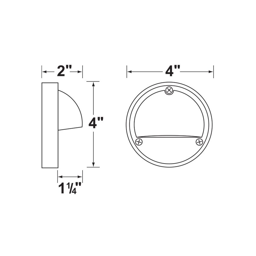 Round LED Wall Light 353 Stainless Steel 3000K-CL