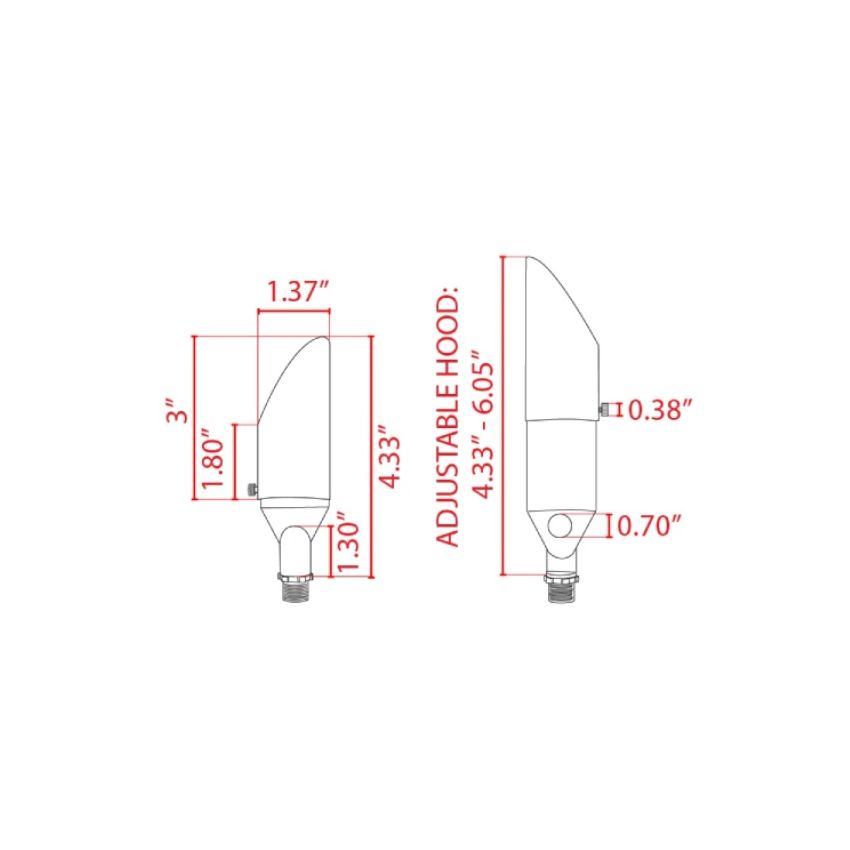 5W MR8 Dark Bronze Built-in LED Up Light 3000K-ABB