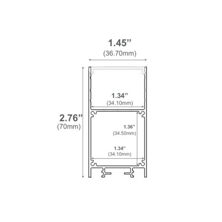 10' Slim Linear Pendant LED Channel-ALB