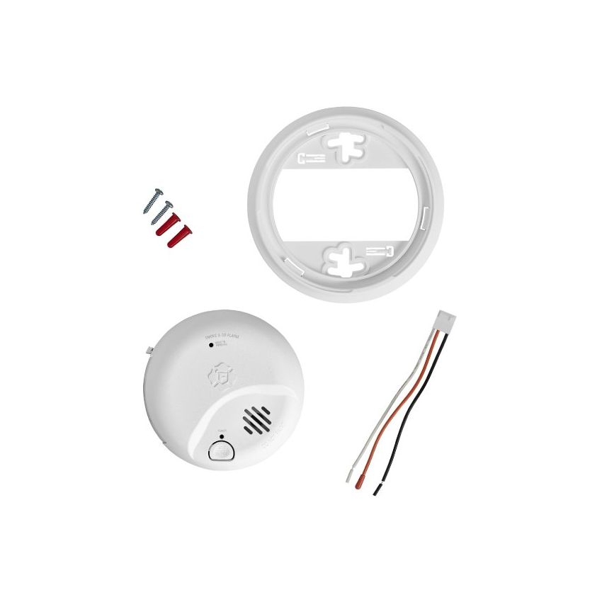 2 in 1 Smoke / CO2 Hardwired Detector w/ 10 Year Battery Back-up-BRK