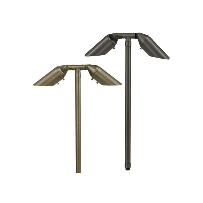 Big Adjustable 2 Head and Shroud Path Light 732B-T-CL