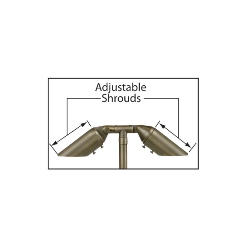 Big Adjustable 2 Head and Shroud Path Light 732B-T-CL
