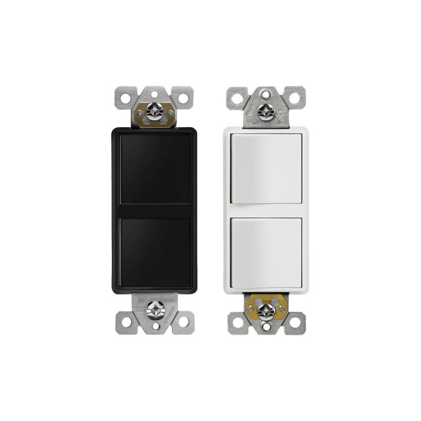 15A 2 Single Pole Decorator Stack Switch-EN