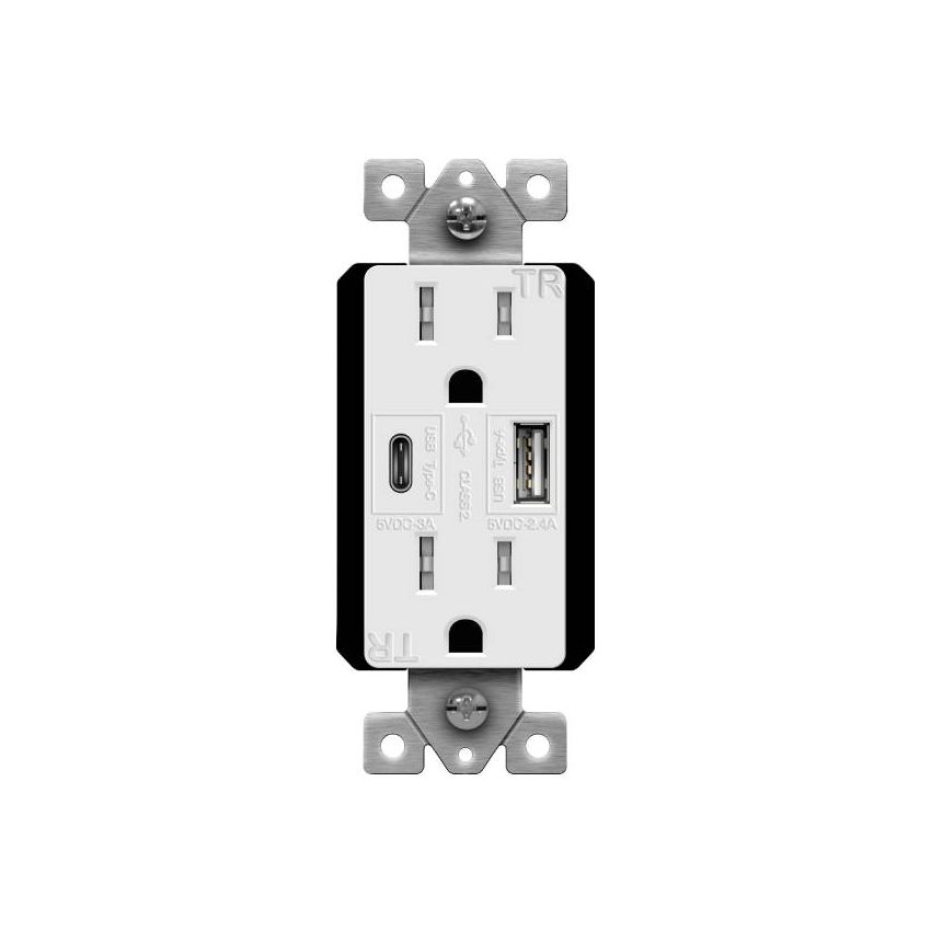 Receptacle w/ USB C Charger-EN