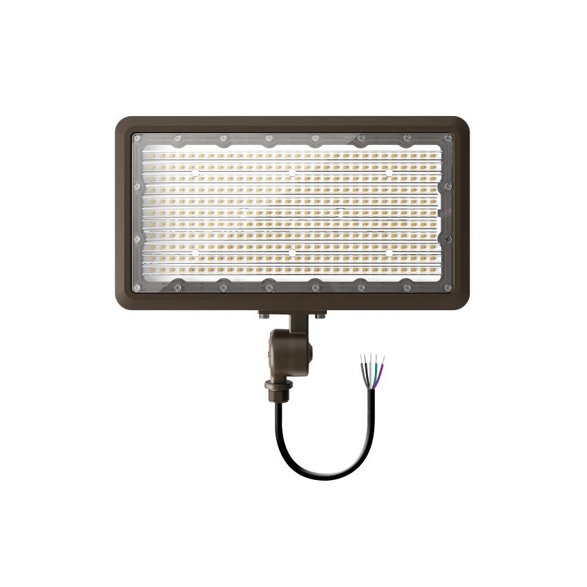 100/120/150W Tri-Power Tri-Color Knuckle Mount LED Flood Light w/ Photocell-ENV
