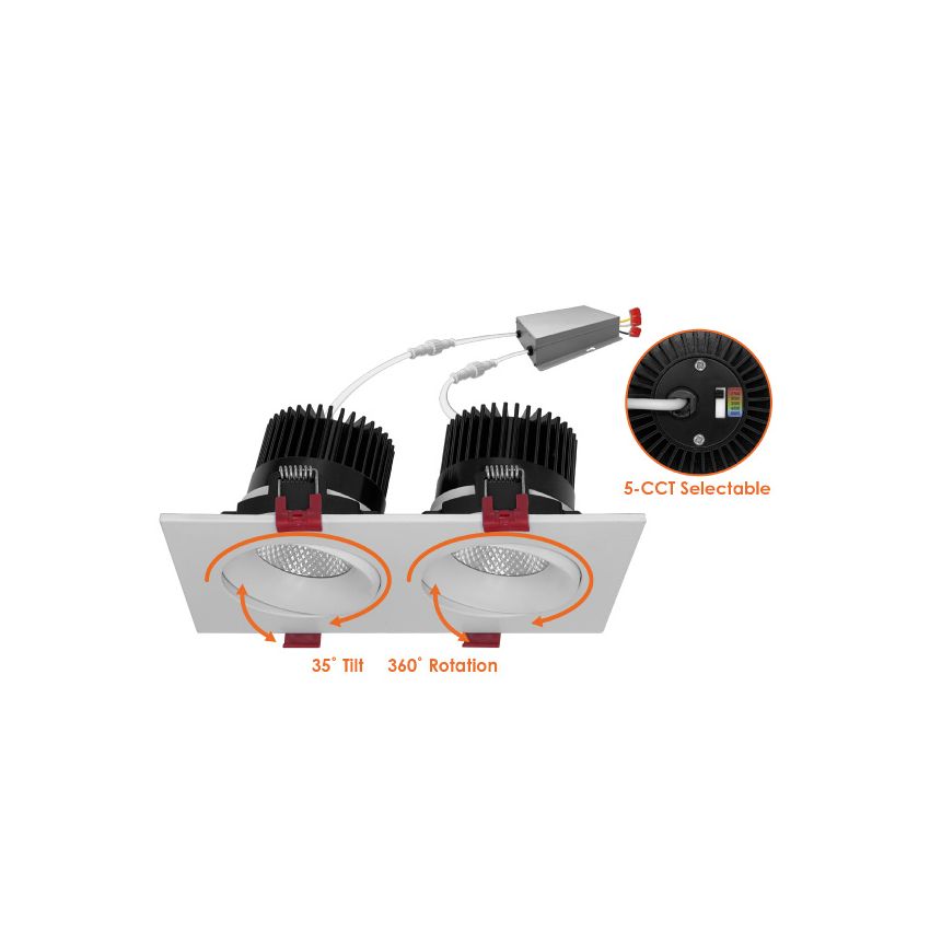 2 Head Adjustable 5CCT LED Downlight-ENV