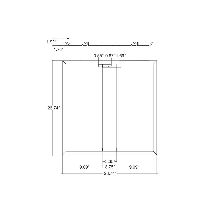 2 x 2 5-Color 3-Power Flat LED Troffer-ENV