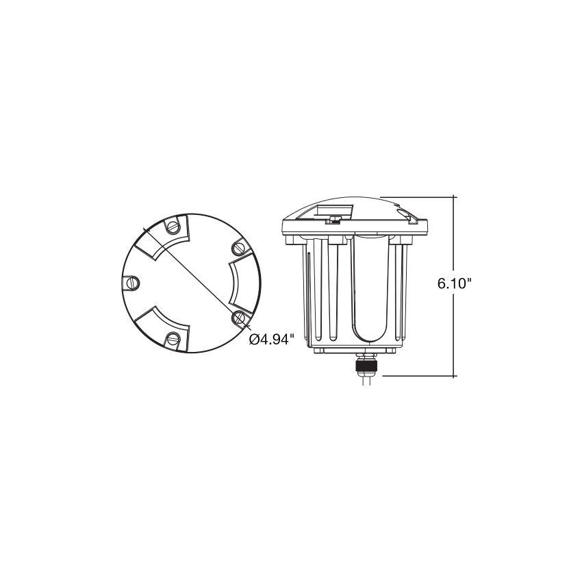 Solid Brass In-Ground 3 Light Covered Lens Well Light-ENV