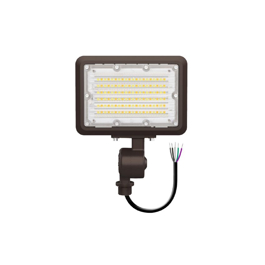 30W Tri-Color Knuckle Mount LED Flood Light w/ Integrated Photocell-ENV