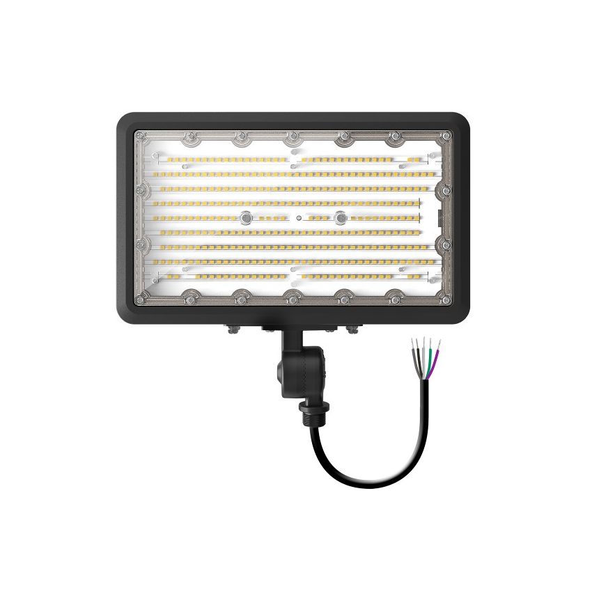 60/80/100W Tri-Power Tri-Color Knuckle Mount LED Flood Light w/ Photocell-ENV