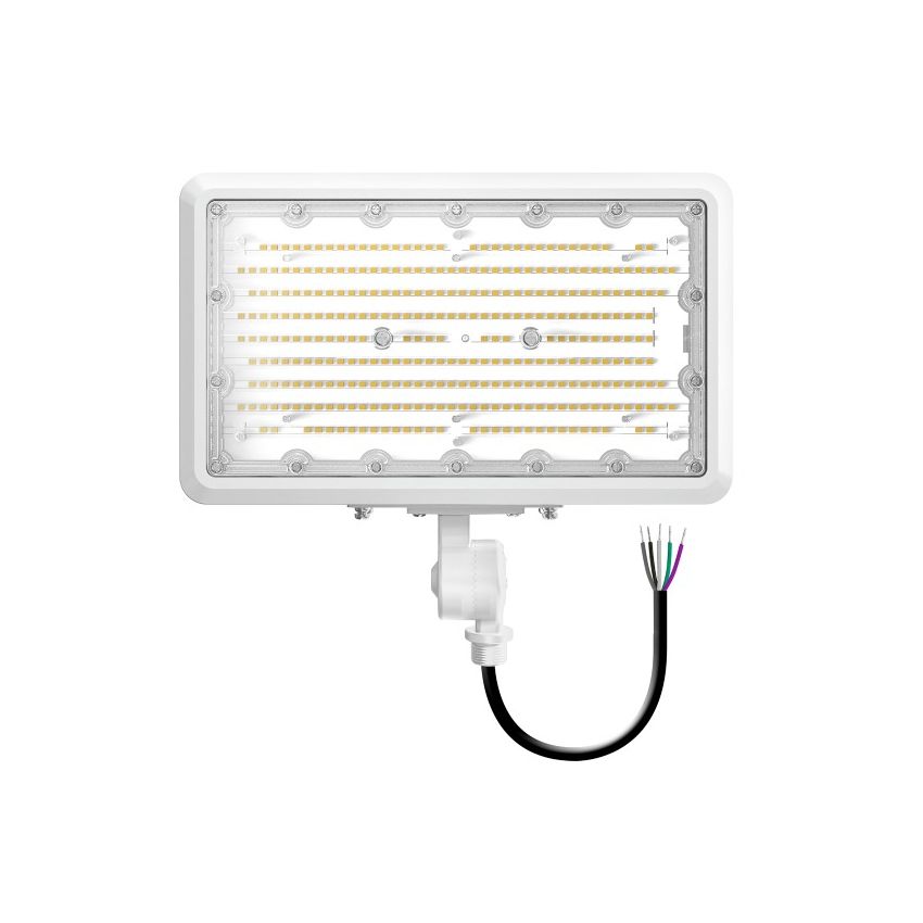 60/80/100W Tri-Power Tri-Color Knuckle Mount LED Flood Light w/ Photocell-ENV