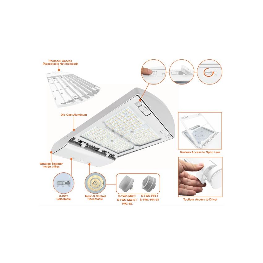 50W-150W Multi-Power Tri-Color Rotatable Lens Area LED Light-ENV