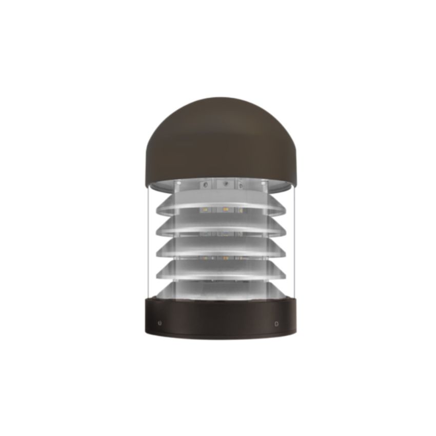 12/16/22W 5-Color Round Dome Louver LED Bollard-ENV 
