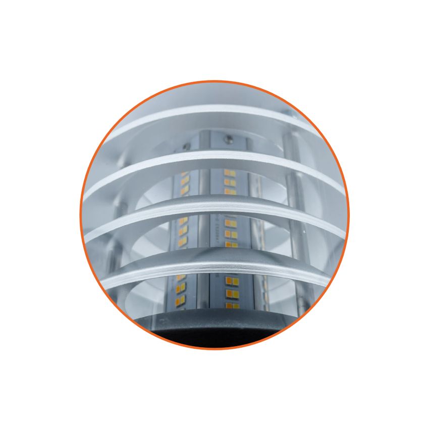 12/16/22W 5-Color Round Dome Louver LED Bollard-ENV 