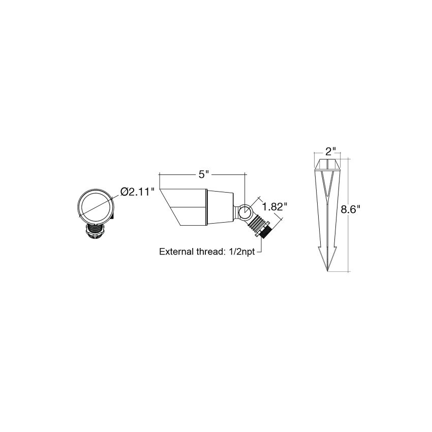 Economy MR16 Modern Bullet Landscape Up Light-ENV