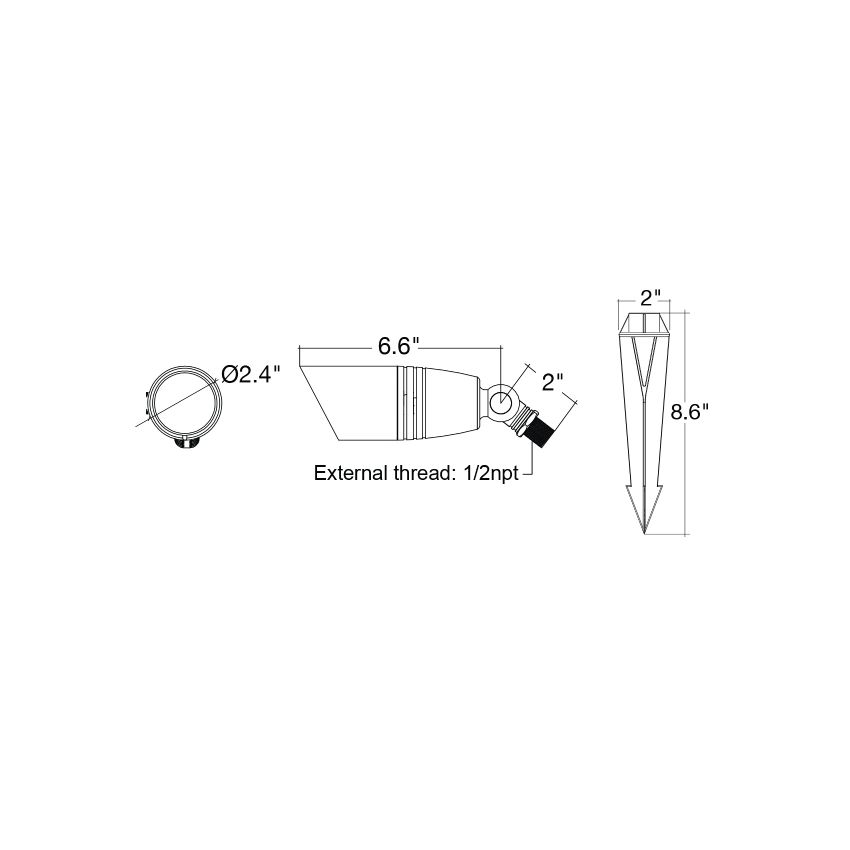 Economy MR16 Traditional Bullet Landscape Up Light-ENV