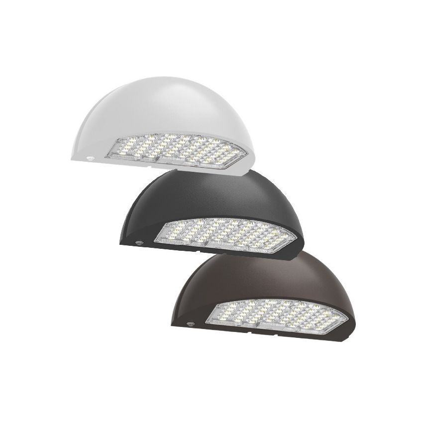 48/64/80W Tri-Color Semi-Circle Wall Pack w/ Photocell-ENV