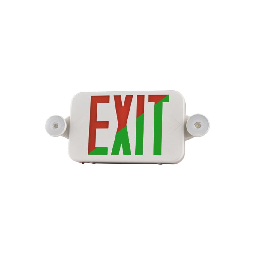 Red/Green Two Color Slim Combo Emergency LED Exit Sign-POR