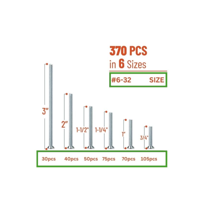 Flat Head 6-32 Screw Kit-WC