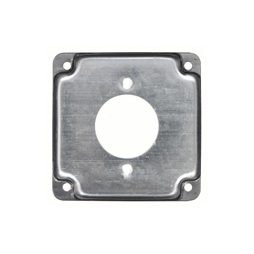 100pcs Industrial  Cover: Square, 2 Gangs, 1/2 in Dp, 4 in Wd, 4 in Lg, Single Receptacle, Screws