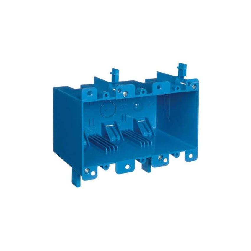30pcs Blue Triple Gang Plastic Remodel Electrical Box, ETL Listed