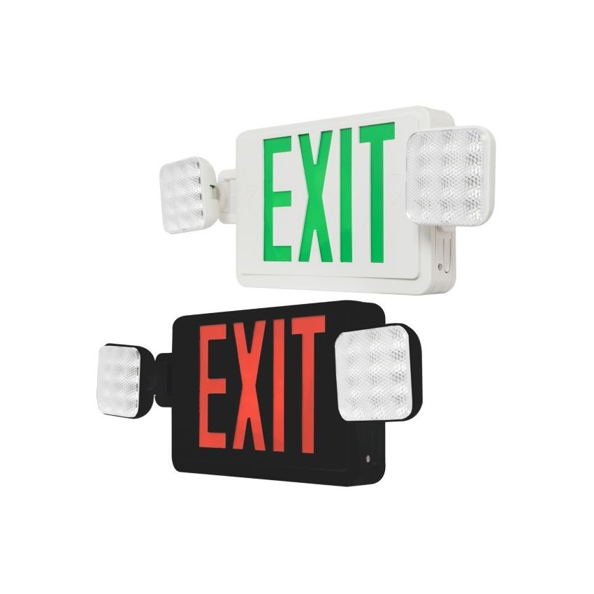 LED Exit Sign Bug Eye Combo w/ Battery Back Up