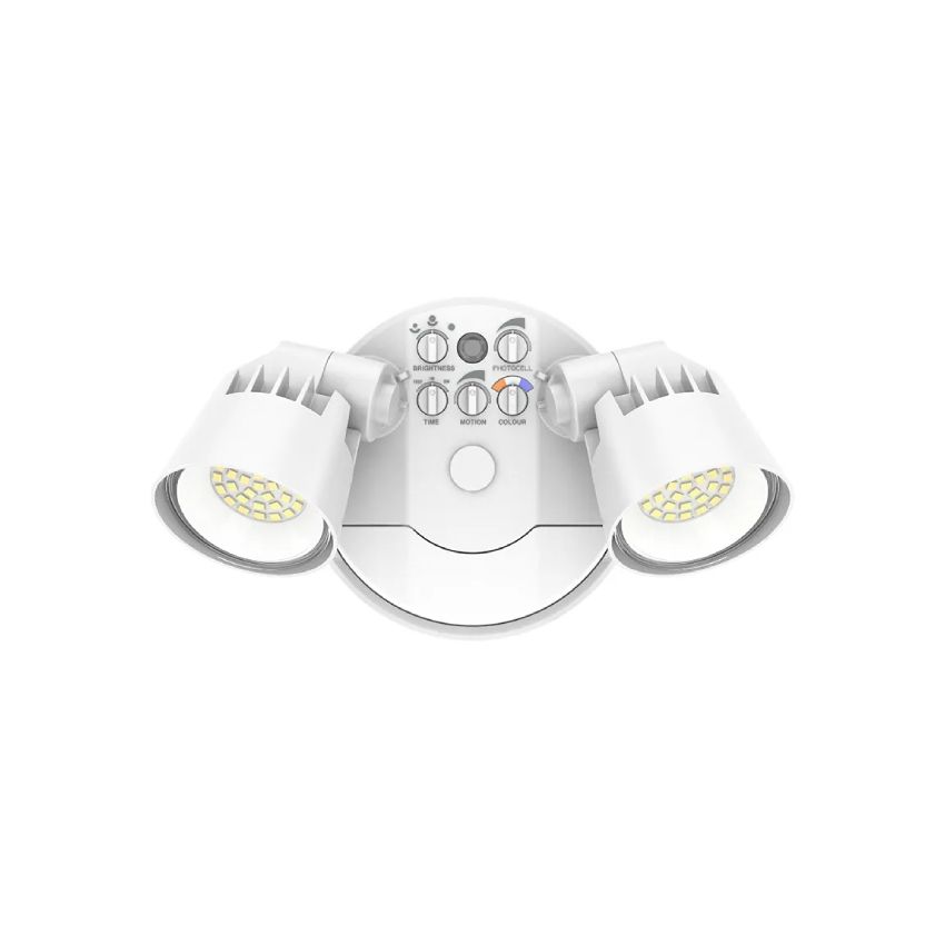 2-Head Dual-Power Tri-Color LED Security Light-WST